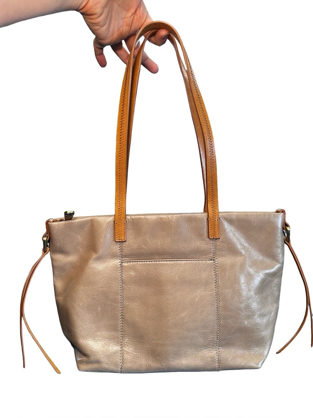 Hobo Cecily Mini Tote Bag in Parchment Leather Travel Coastal Chic Resort Career